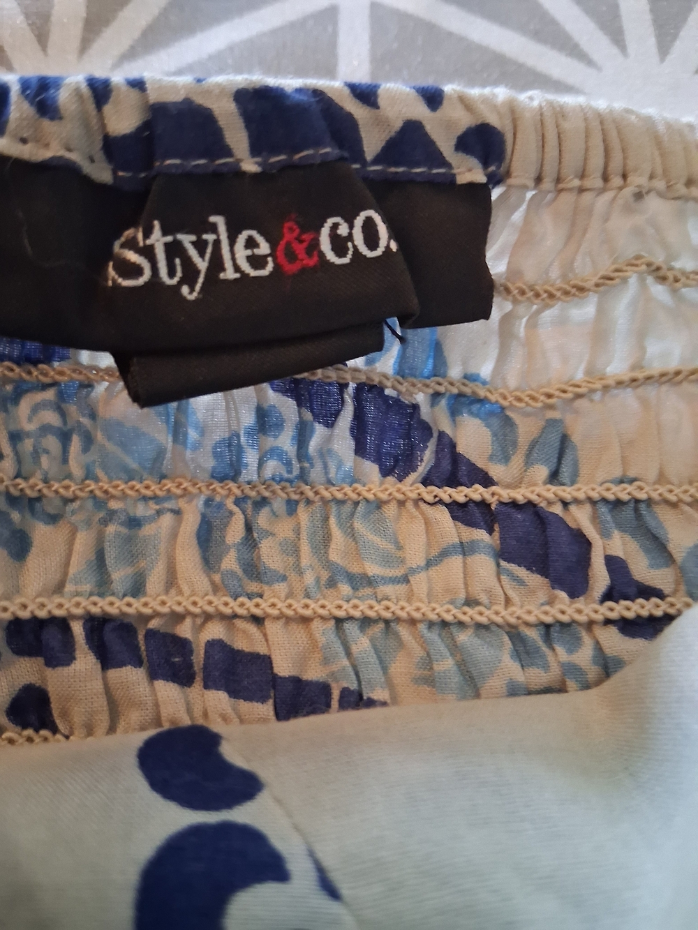 Style & Co. Blue and White Halter Midi Dress - Picture 9 of 9